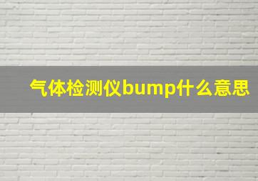 气体检测仪bump什么意思