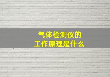 气体检测仪的工作原理是什么