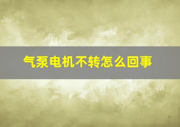 气泵电机不转怎么回事