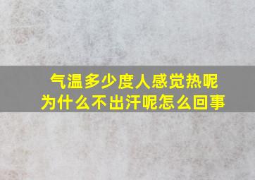 气温多少度人感觉热呢为什么不出汗呢怎么回事