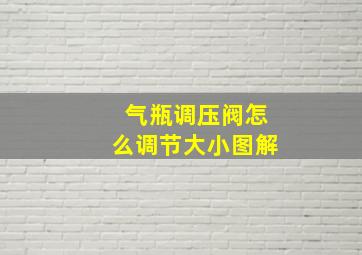 气瓶调压阀怎么调节大小图解