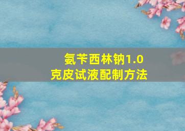 氨苄西林钠1.0克皮试液配制方法