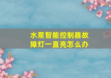 水泵智能控制器故障灯一直亮怎么办