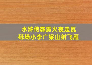 水浒传霹雳火夜走瓦砾场小李广梁山射飞雁