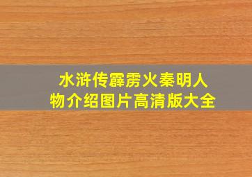 水浒传霹雳火秦明人物介绍图片高清版大全