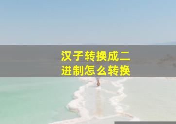 汉子转换成二进制怎么转换