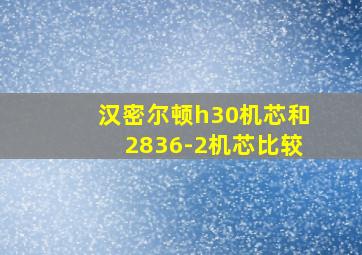 汉密尔顿h30机芯和2836-2机芯比较