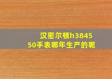 汉密尔顿h384550手表哪年生产的呢