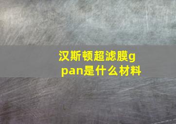 汉斯顿超滤膜gpan是什么材料