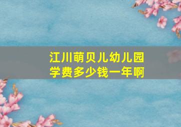 江川萌贝儿幼儿园学费多少钱一年啊