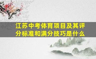 江苏中考体育项目及其评分标准和满分技巧是什么