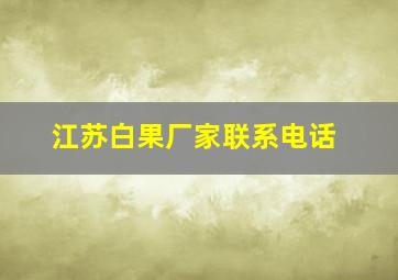 江苏白果厂家联系电话