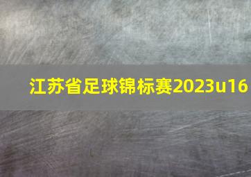 江苏省足球锦标赛2023u16