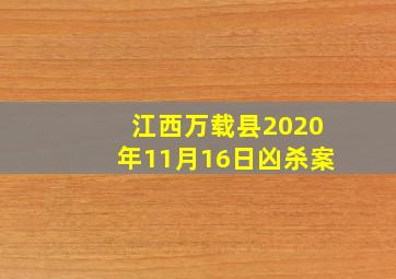 江西万载县2020年11月16日凶杀案