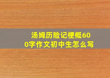 汤姆历险记梗概600字作文初中生怎么写