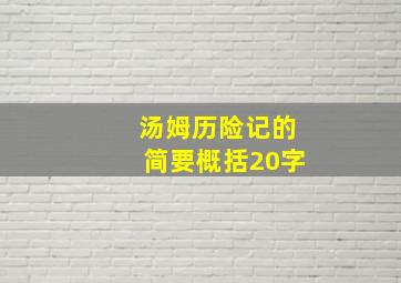 汤姆历险记的简要概括20字