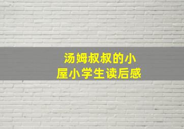 汤姆叔叔的小屋小学生读后感