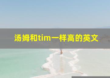 汤姆和tim一样高的英文