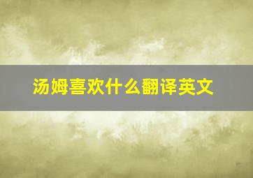 汤姆喜欢什么翻译英文