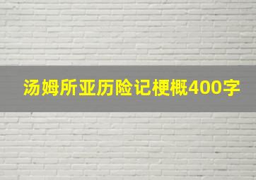 汤姆所亚历险记梗概400字