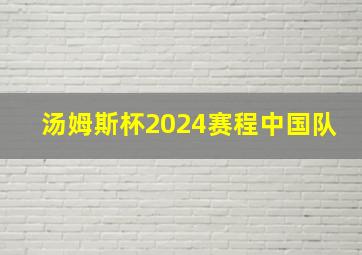 汤姆斯杯2024赛程中国队