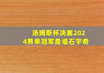 汤姆斯杯决赛2024男单冠军是谁石宇奇