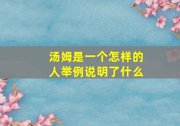 汤姆是一个怎样的人举例说明了什么