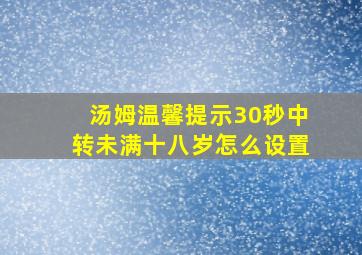 汤姆温馨提示30秒中转未满十八岁怎么设置