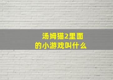 汤姆猫2里面的小游戏叫什么