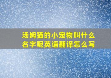 汤姆猫的小宠物叫什么名字呢英语翻译怎么写