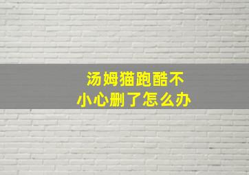 汤姆猫跑酷不小心删了怎么办