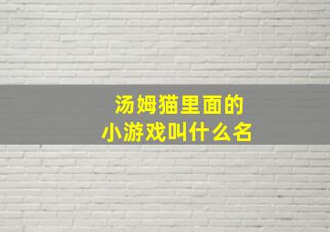 汤姆猫里面的小游戏叫什么名