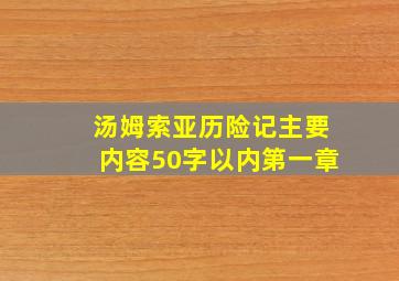 汤姆索亚历险记主要内容50字以内第一章