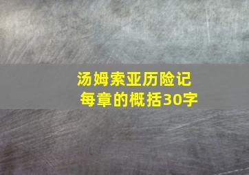 汤姆索亚历险记每章的概括30字