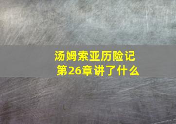 汤姆索亚历险记第26章讲了什么