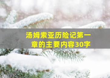 汤姆索亚历险记第一章的主要内容30字