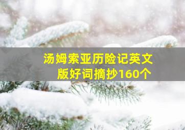 汤姆索亚历险记英文版好词摘抄160个