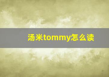 汤米tommy怎么读