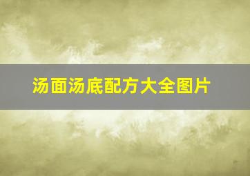 汤面汤底配方大全图片