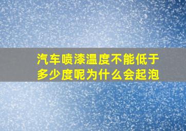 汽车喷漆温度不能低于多少度呢为什么会起泡