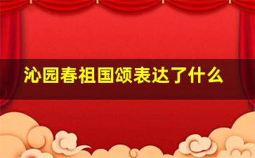 沁园春祖国颂表达了什么