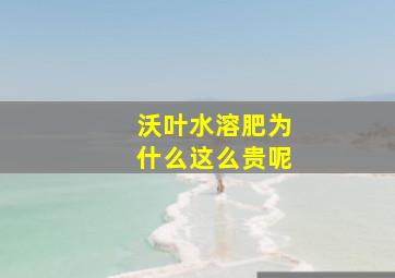 沃叶水溶肥为什么这么贵呢