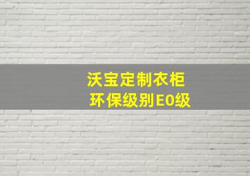 沃宝定制衣柜环保级别E0级