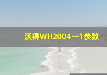 沃得WH2004一1参数