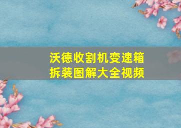 沃德收割机变速箱拆装图解大全视频