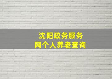 沈阳政务服务网个人养老查询