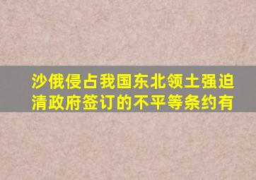 沙俄侵占我国东北领土强迫清政府签订的不平等条约有