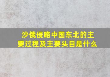 沙俄侵略中国东北的主要过程及主要头目是什么