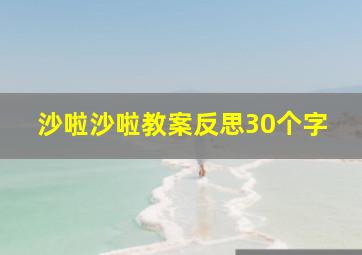 沙啦沙啦教案反思30个字