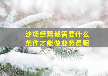 沙场经营都需要什么条件才能做业务员呢